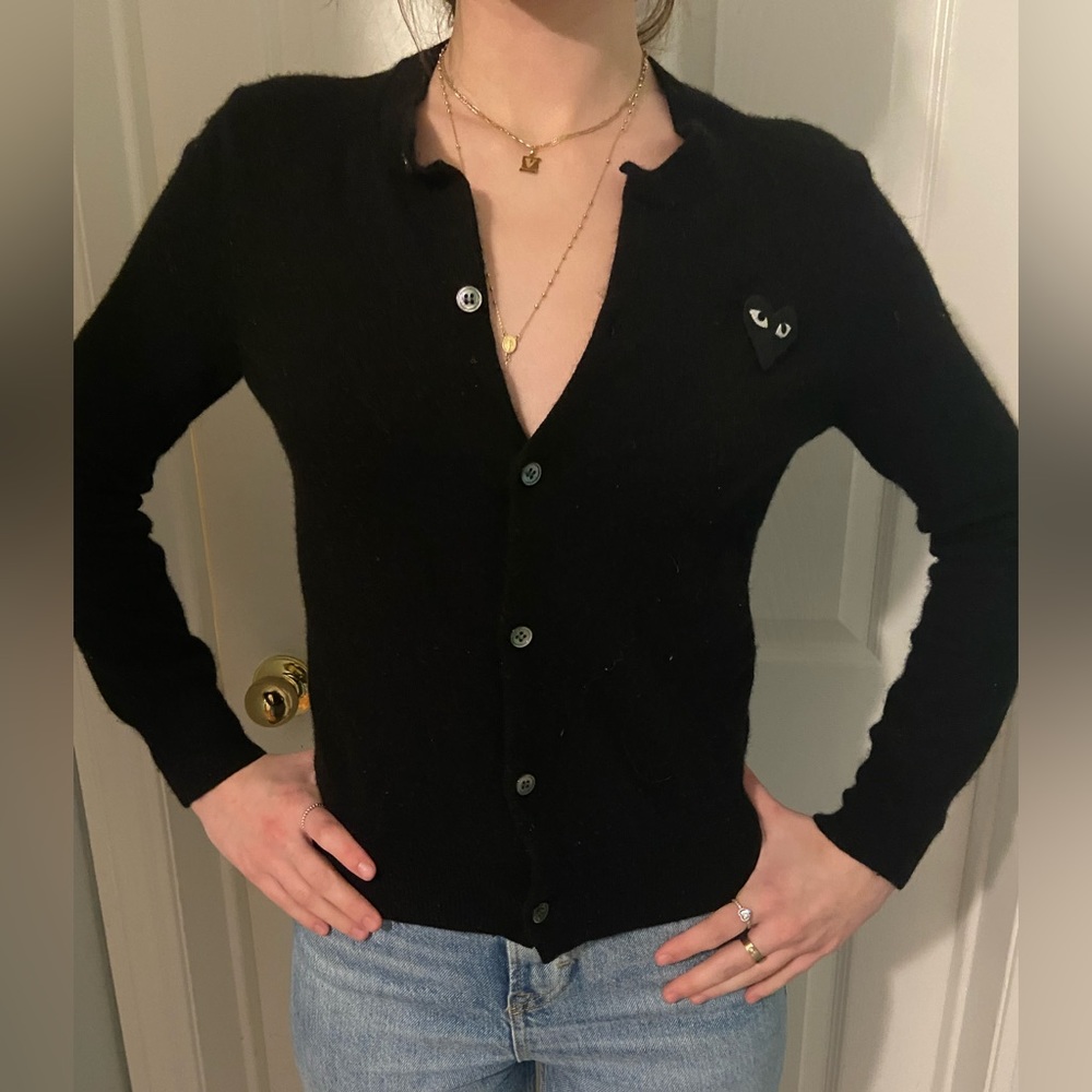 COMME DES GARÇONS PLAY Black Heart Patch Cardigan